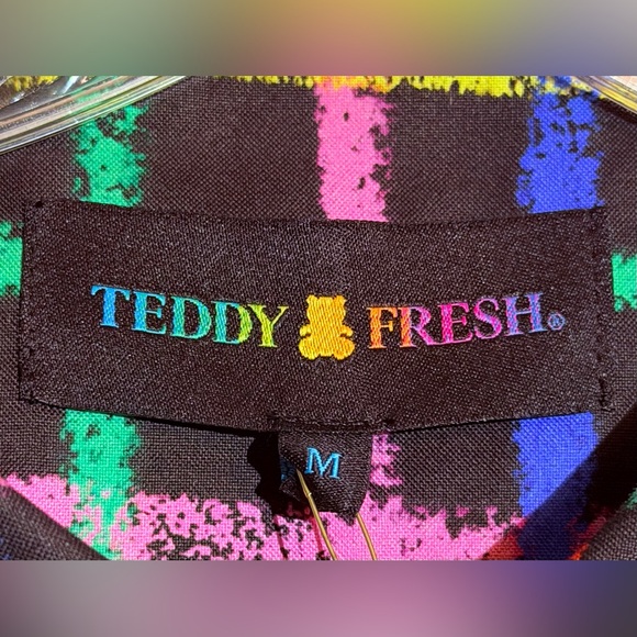 Teddy Fresh Multicolor Grid Men's Shirt Size Medium - Picture 2 of 8